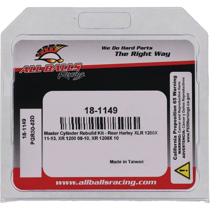 All Balls Racing Master Cylinder Rebuild Kit 18-1149