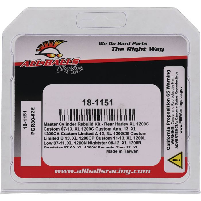 All Balls Racing Master Cylinder Rebuild Kit 18-1151 for Motorcycle Brakes