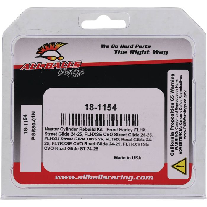 All Balls Racing Master Cylinder Rebuild Kit 18-1154 for Motorcycle Brake Systems