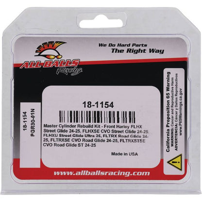 All Balls Racing Master Cylinder Rebuild Kit 18-1154 for Motorcycle Brake Systems
