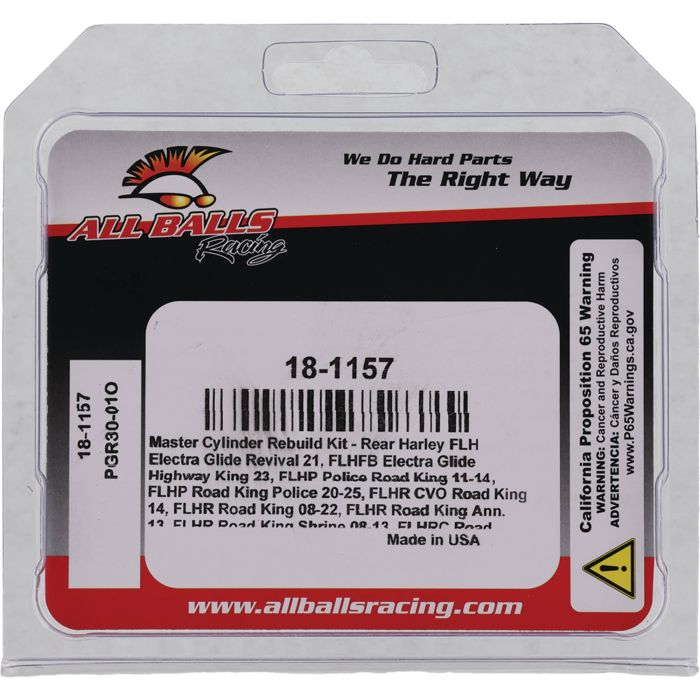 All Balls Racing Master Cylinder Rebuild Kit Part #18-1157