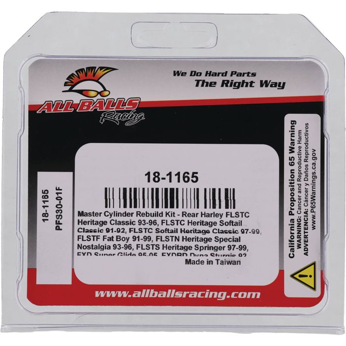 All Balls Racing Master Cylinder Rebuild Kit 18-1165 for Motorcycle and ATV Brake Systems