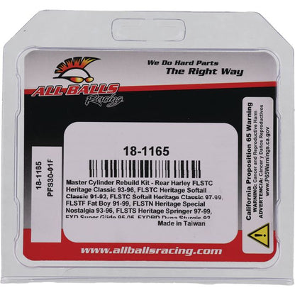 All Balls Racing Master Cylinder Rebuild Kit 18-1165 for Motorcycle and ATV Brake Systems