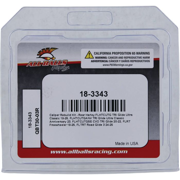All Balls Racing Caliper Rebuild Kit Part #18-3343 for Motorcycle Brakes