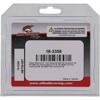 All Balls Racing Caliper Rebuild Kit 18-3358 for Motorcycle Brake Calipers