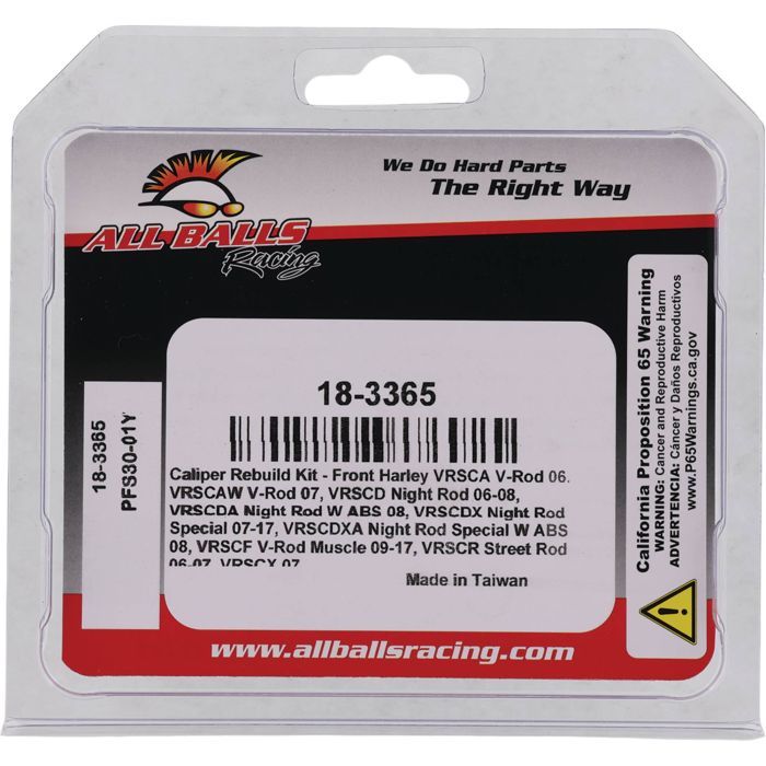 All Balls Racing Caliper Rebuild Kit 18-3365 for Motorcycle Brakes