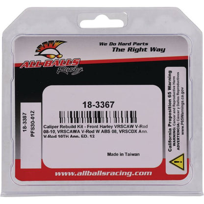 All Balls Racing Caliper Rebuild Kit for Motorcycle Brake Systems (Part #18-3367)