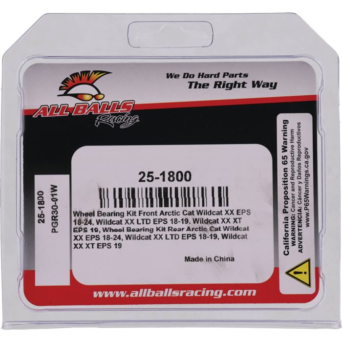 All Balls Racing Wheel Bearing Kit Part Number 25-1800 for Optimal Vehicle Performance