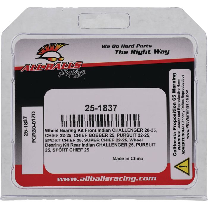 All Balls Racing Wheel Bearing Kit 25-1837 for Enhanced Motorcycle Performance