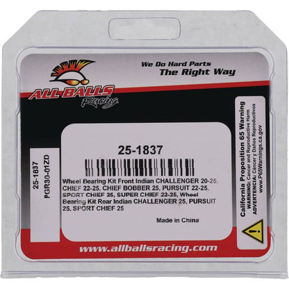 All Balls Racing Wheel Bearing Kit 25-1837 for Enhanced Motorcycle Performance