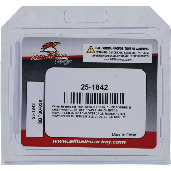 All Balls Racing Wheel Bearing Kit Part #25-1842 for Enhanced Wheel Performance