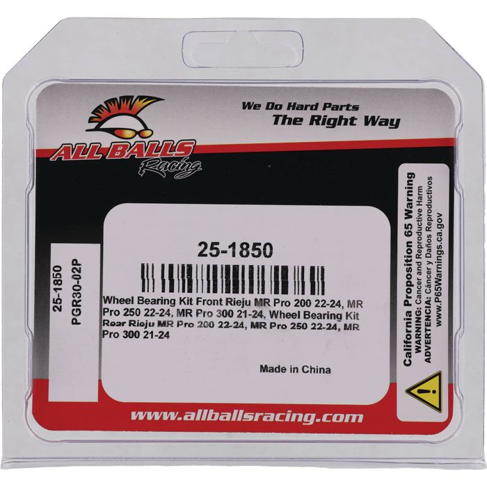 All Balls Racing Wheel Bearing Kit – Part #25-1850 for Enhanced Motorcycle Performance