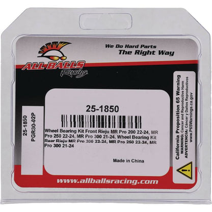 All Balls Racing Wheel Bearing Kit – Part #25-1850 for Enhanced Motorcycle Performance