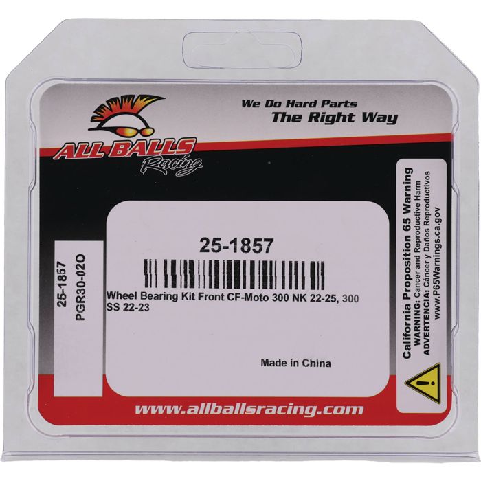 All Balls Racing Wheel Bearing Kit - Part 25-1857 for Reliable Performance