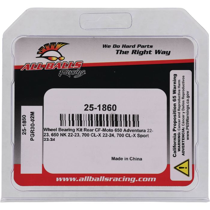 All Balls Racing Wheel Bearing Kit Part #25-1860