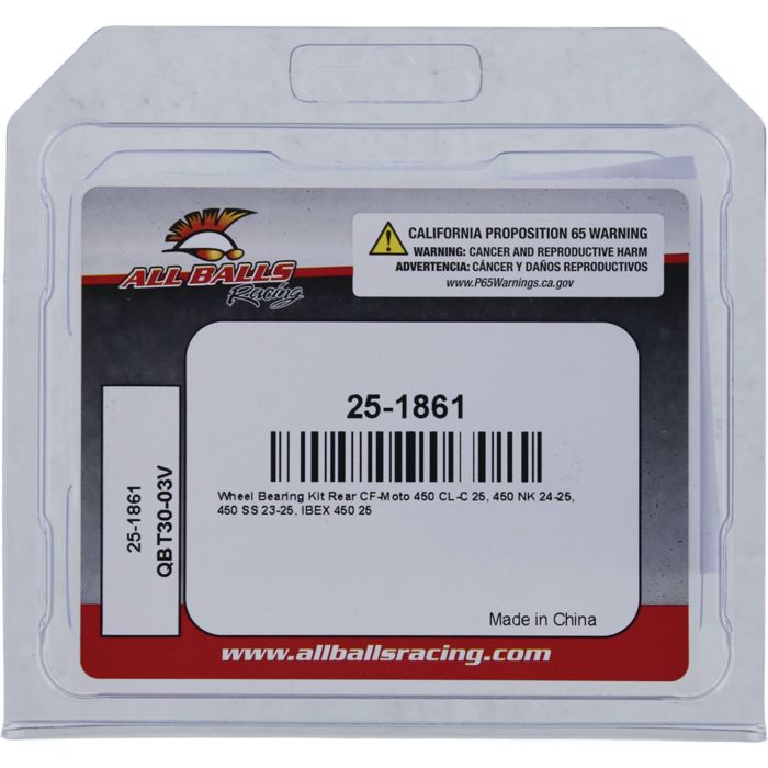All Balls Racing Wheel Bearing Kit 25-1861 for Optimal Performance