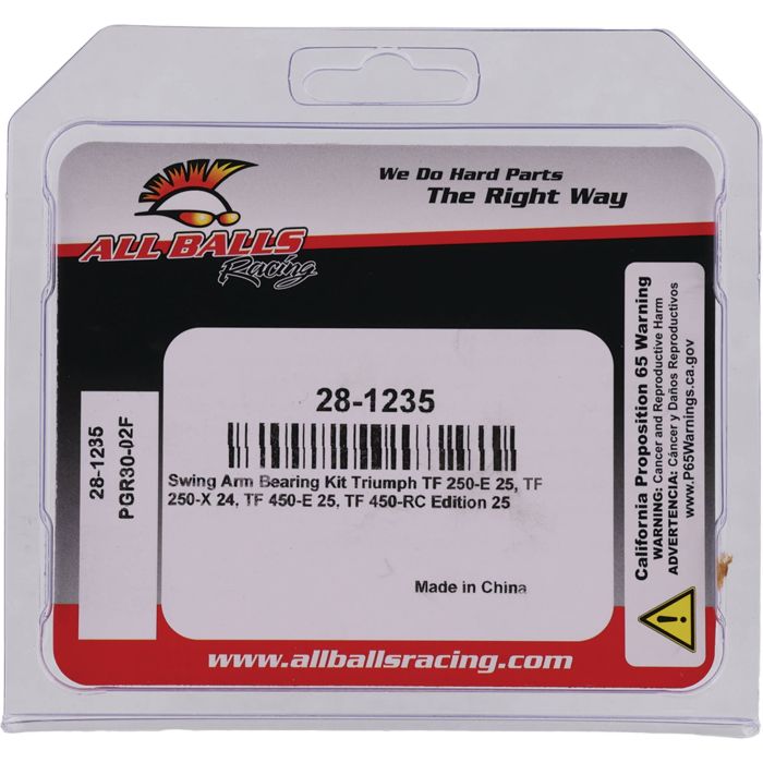 All Balls Racing Swing Arm Bearing Kit Part #28-1235 for Motorcycle Suspension