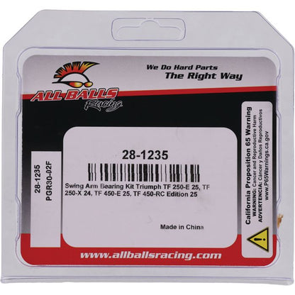 All Balls Racing Swing Arm Bearing Kit Part #28-1235 for Motorcycle Suspension
