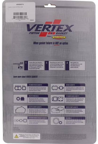 Vertex 8080073 Complete Gasket Kit Without Seals