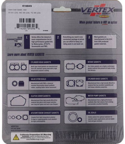 Vertex 816849 Clutch Cover Gasket - Inner for Automotive Maintenance