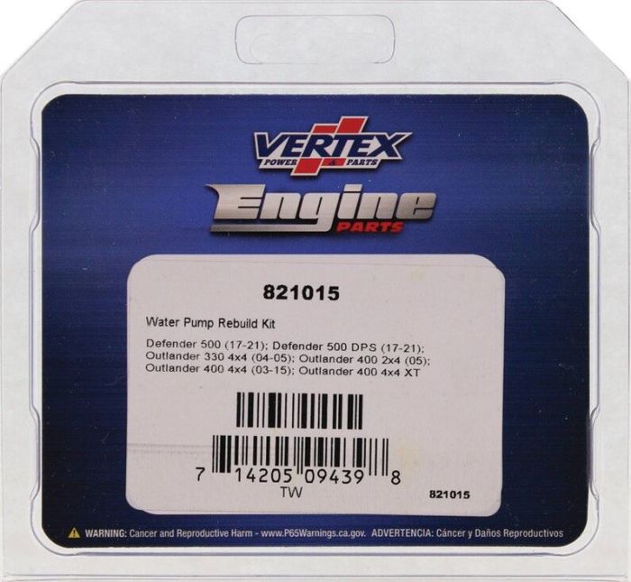 Vertex Water Pump Rebuild Kit (Part #821015) for Reliable Pump Maintenance