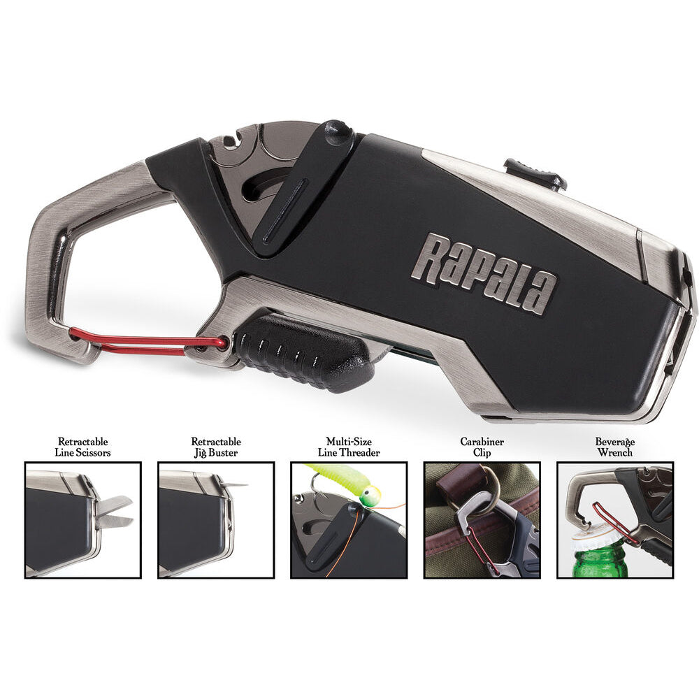 Rapala RFMT Fisherman's Multi-Tool with Retractable Line Scissors and Carabiner Clip
