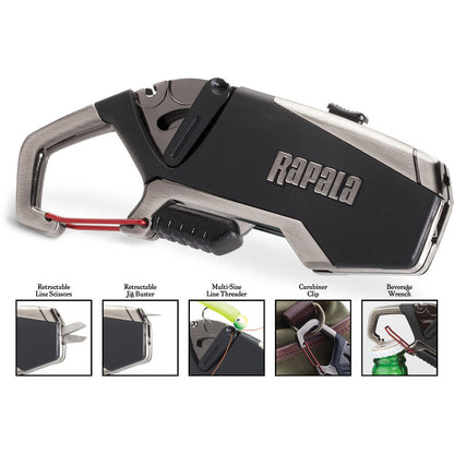Rapala RFMT Fisherman's Multi-Tool with Retractable Line Scissors and Carabiner Clip