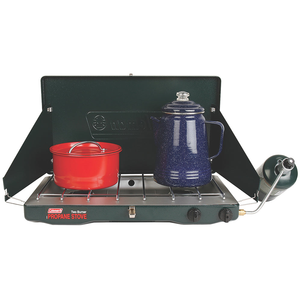 Coleman PerfectFlow 2-Burner Classic Stove - Propane for Camping and Outdoor Cooking