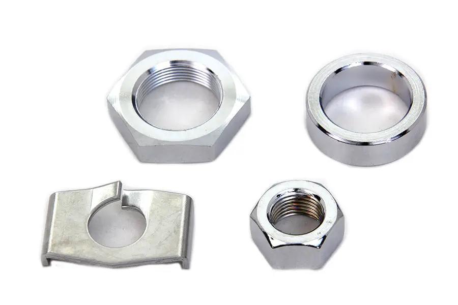 V-Twin Chrome Rear Axle Nut and Lock Kit for Harley Davidson WL 1930-1939 by V-Twin