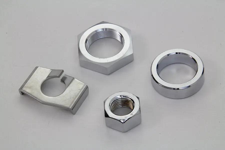 V-Twin Chrome Rear Axle Nut and Lock Kit for Harley Davidson WL 1930-1939 by V-Twin