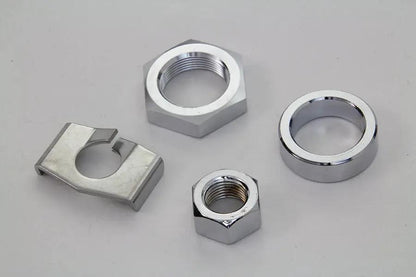 V-Twin Chrome Rear Axle Nut and Lock Kit for Harley Davidson WL 1930-1939 by V-Twin