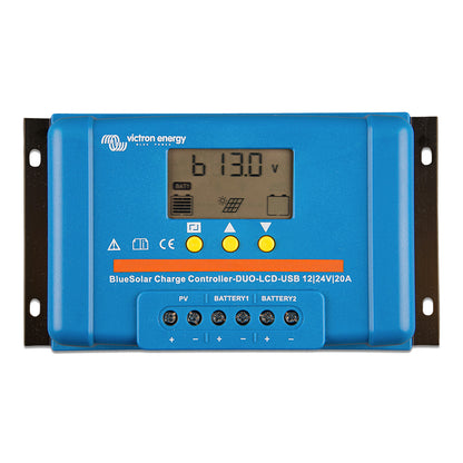 Victron Energy BlueSolar PWM Charge Controller (DUO) LCD & USB Charge Control - 12/24VDC - 20A