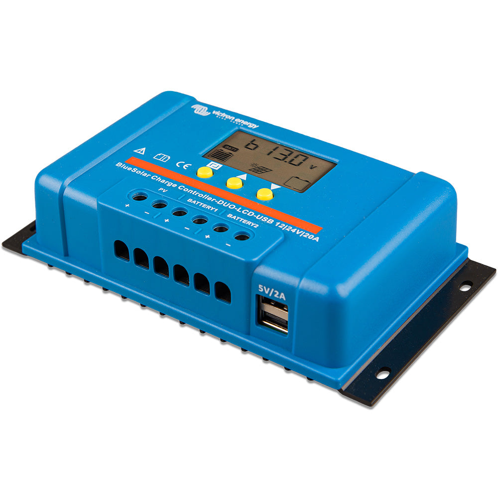 Victron Energy BlueSolar PWM Charge Controller (DUO) LCD & USB Charge Control - 12/24VDC - 20A