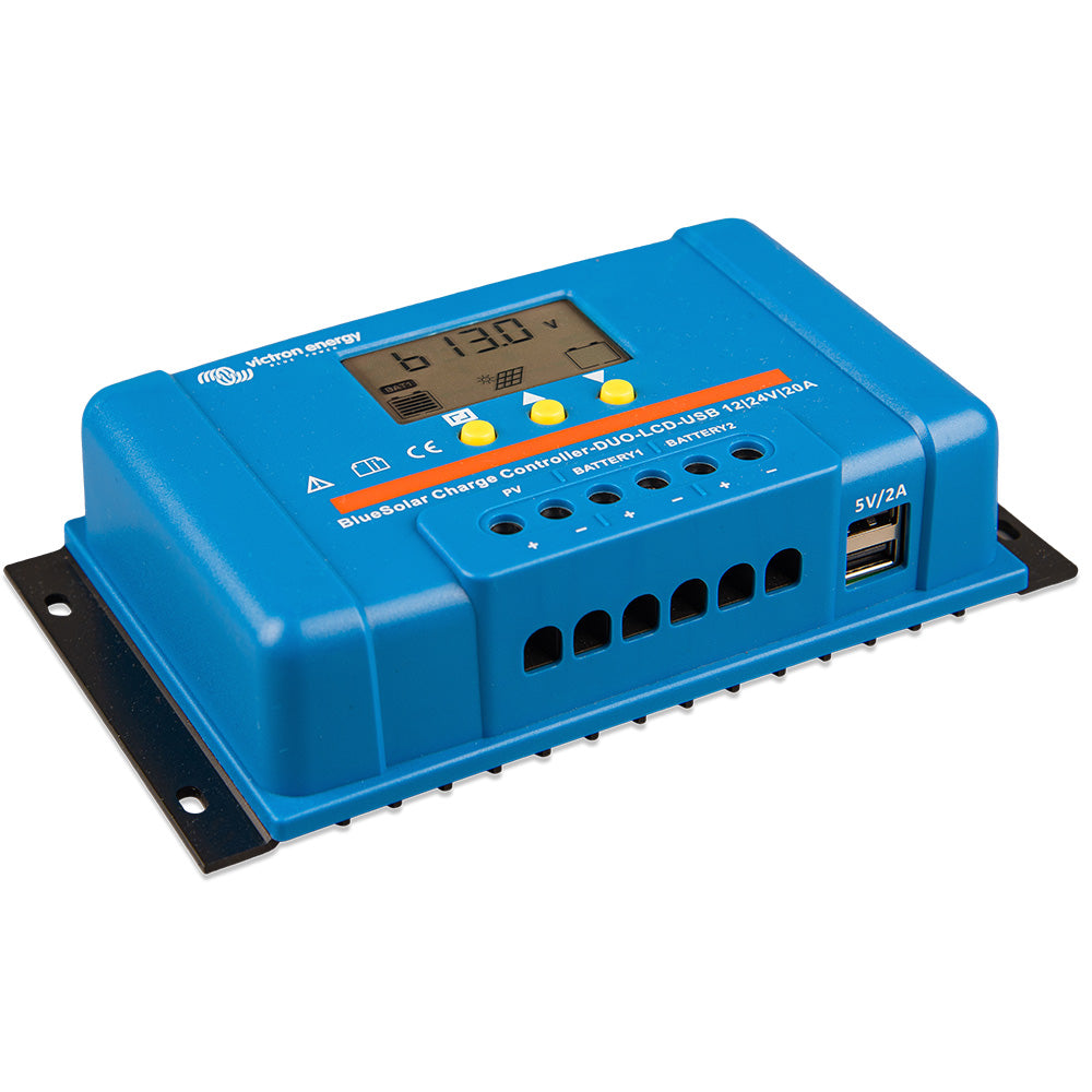 Victron Energy BlueSolar PWM Charge Controller (DUO) LCD & USB Charge Control - 12/24VDC - 20A