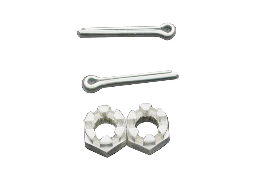 Colony Front Axle Nut Kit Cadmium for Harley Davidson WL (1929-1936) - Includes Sleeve Nut, Castle Nut, and Cotter Pin