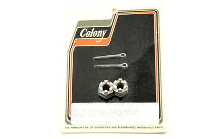 Colony Front Axle Nut Kit Cadmium for Harley Davidson WL (1929-1936) - Includes Sleeve Nut, Castle Nut, and Cotter Pin