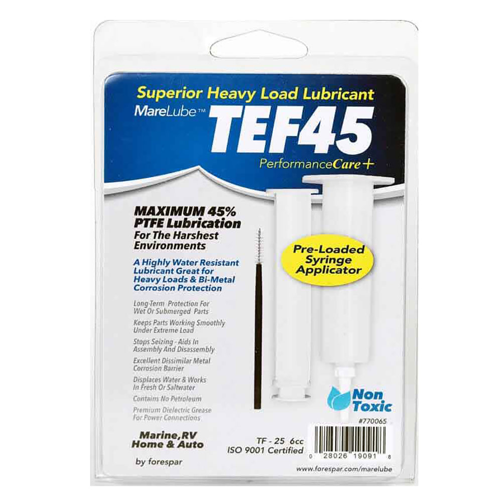 Forespar Marelube TEF45 6cc Syringe – High-Performance Synthetic Lubricant with 45% PTFE for Heavy Loads and Corrosion Protection