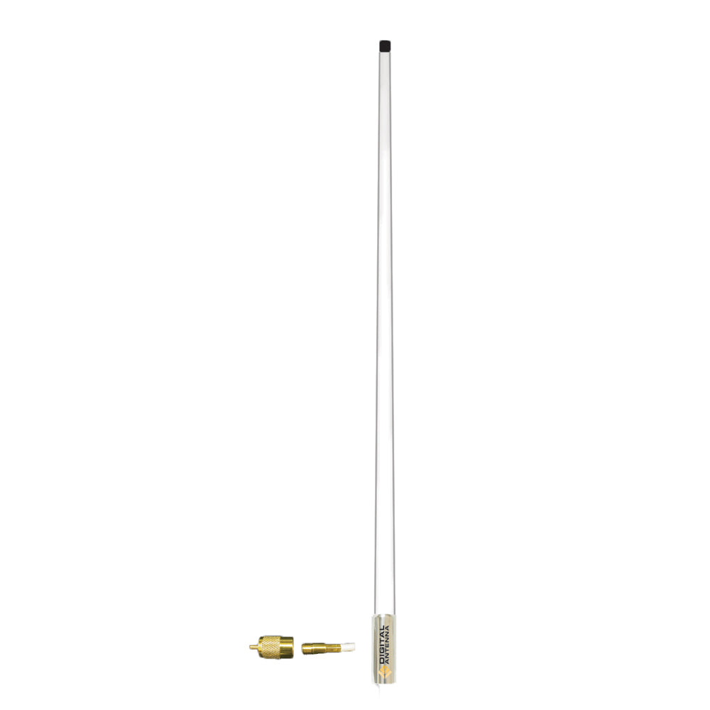 Digital Antenna 8' Wide Band VHF Marine Antenna with 20' Cable, Part Number 992-MW-S