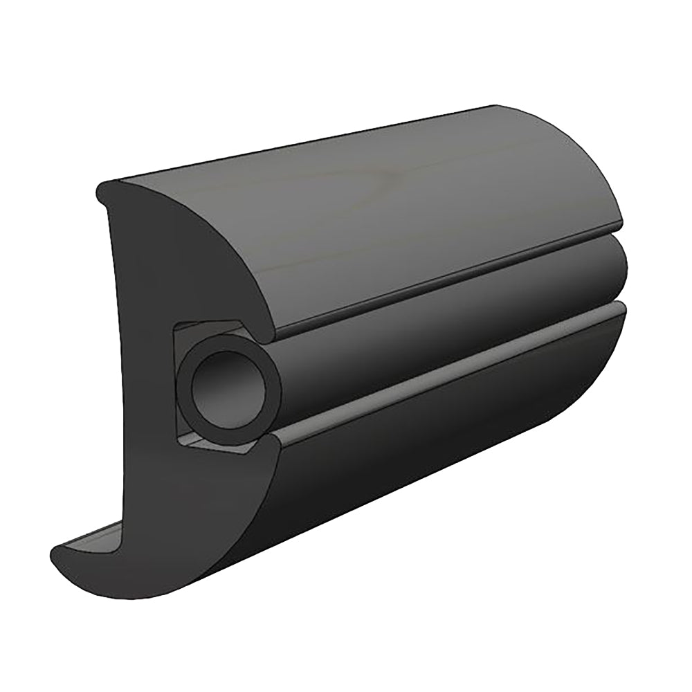 TACO Marine Flexible Vinyl Black Rub Rail 1-1/16" x 1-7/8" 50 Feet