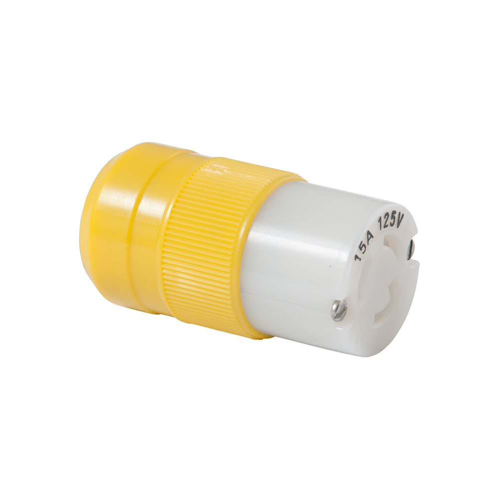 Marinco 4731CR Locking Connector - 15A, 125V, Yellow Shore Power Plug