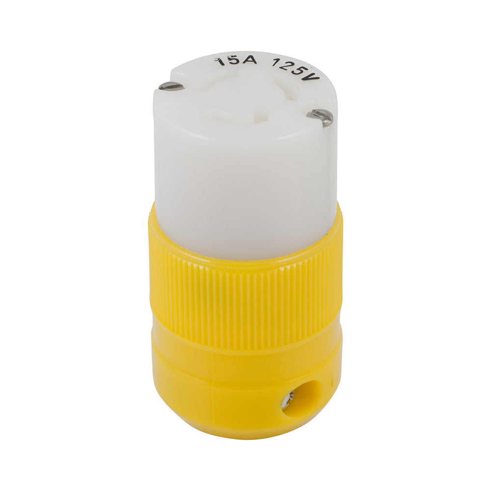 Marinco 4731CR Locking Connector - 15A, 125V, Yellow Shore Power Plug