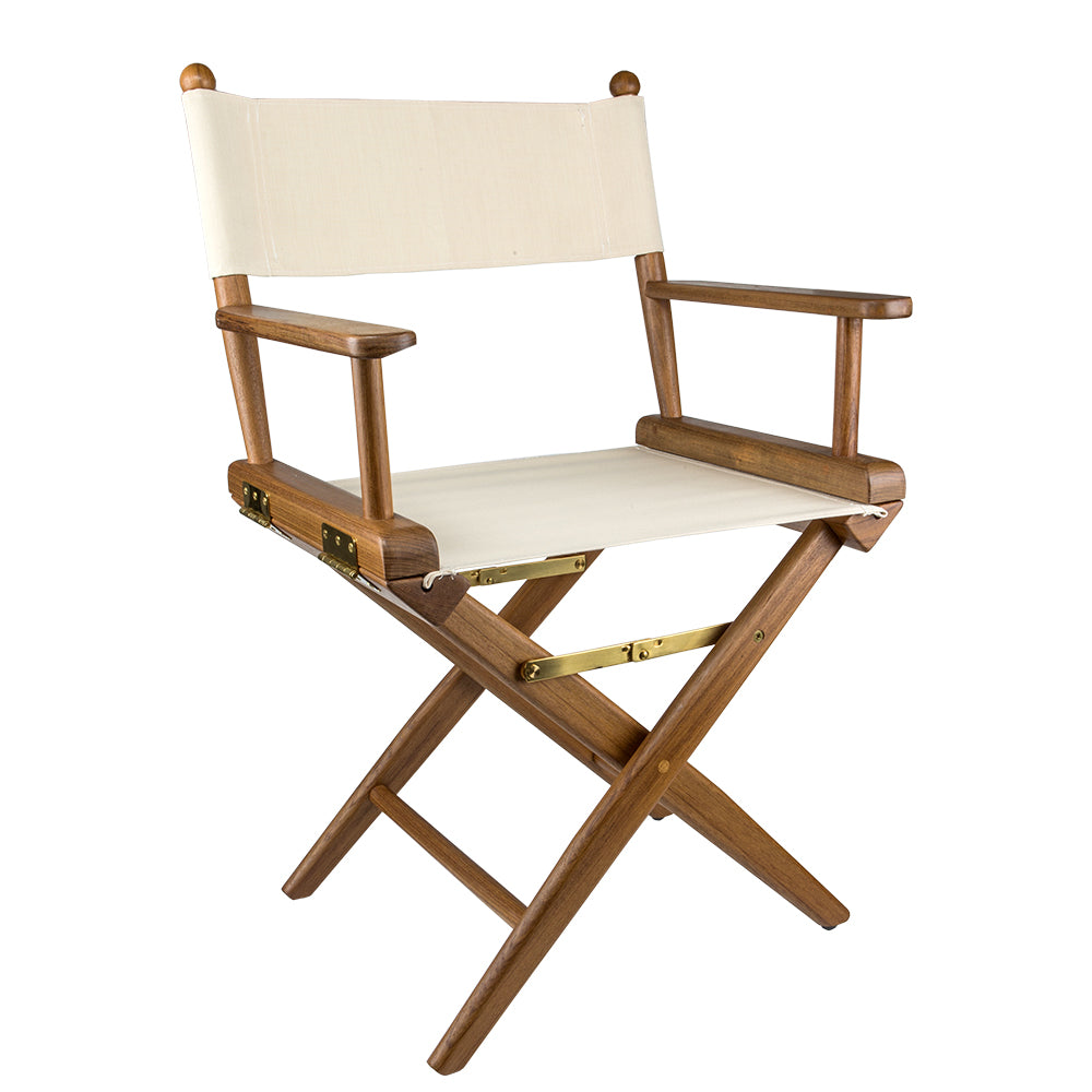 Whitecap Director's Chair with Natural Seat Covers – Teak Finish, Part 60044