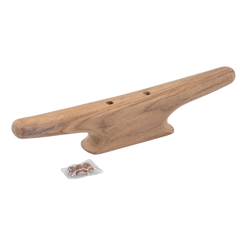 Whitecap 12-inch Teak Cleat - Versatile Marine Hardware for Dock, RV, and Home Use