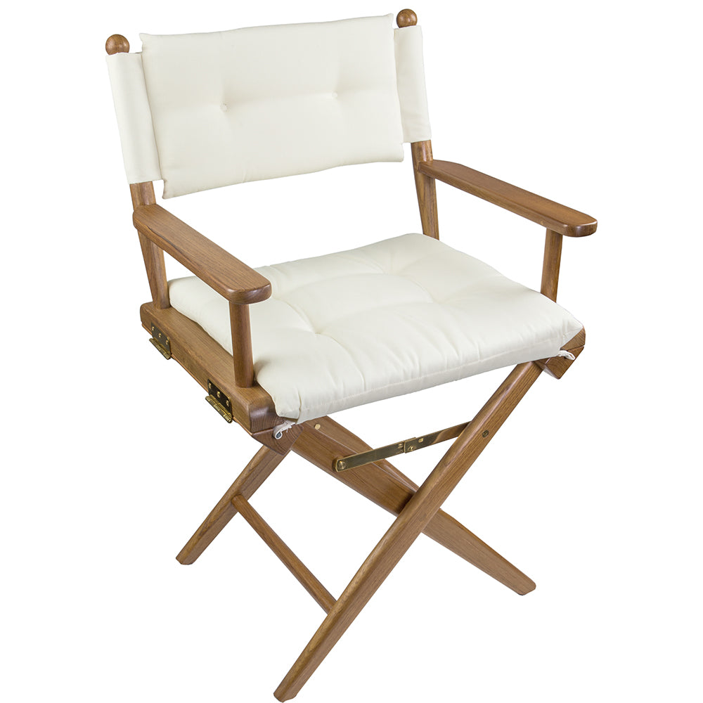 Whitecap Director's Chair with Cream Cushion and Teak Frame - Part 61043