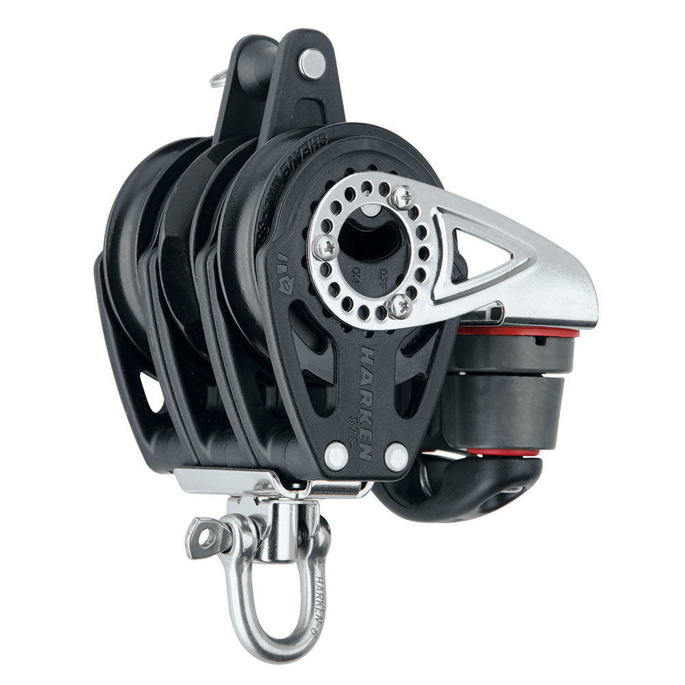 Harken 57mm Triple Carbo Block with Swivel, Becket, and Cam Cleat - Part Number 2141