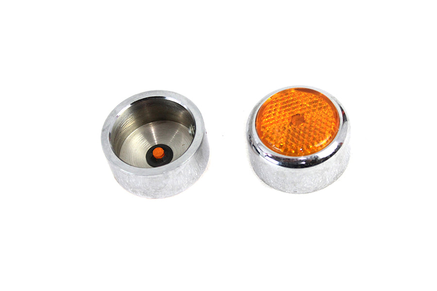 Colony Swingarm Pivot Bolt Cover with Amber Reflectors for Harley Davidson FXST