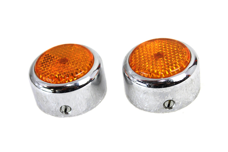 Colony Swingarm Pivot Bolt Cover with Amber Reflectors for Harley Davidson FXST