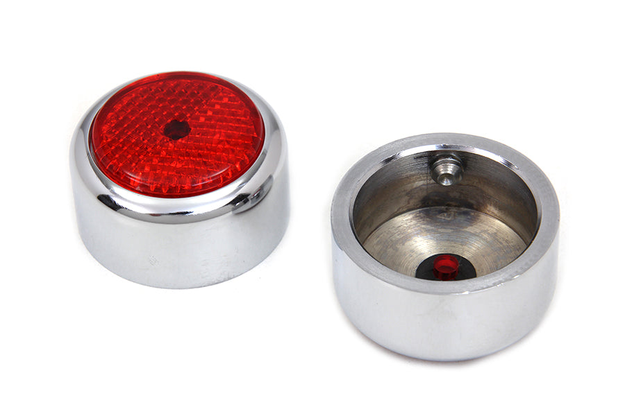 Colony Swingarm Pivot Bolt Cover with Red Reflectors for Harley Davidson FXST