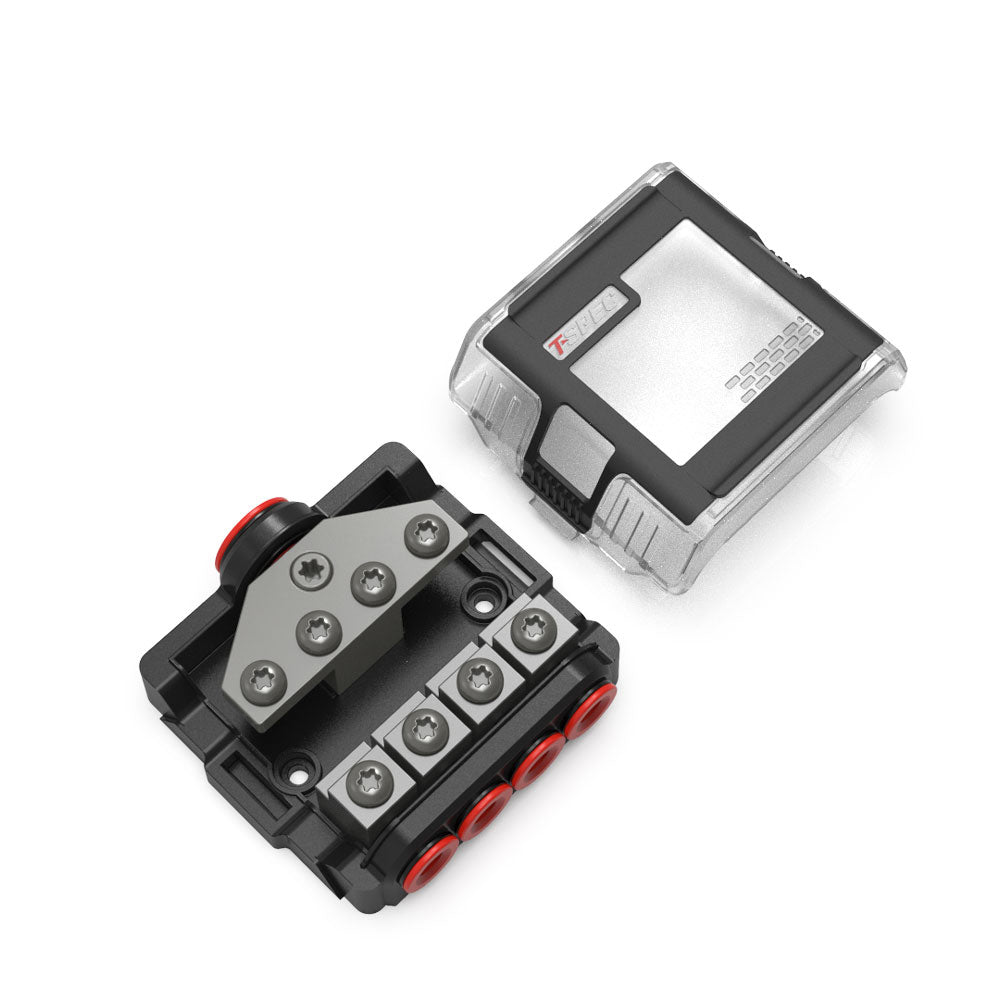 T-Spec VFDB4 ManL 4-Position Distribution Block with Cover for Secure Power Distribution