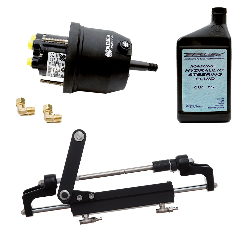 Uflex USA HYCO 1.1 Front Mount Outboard Hydraulic Steering System for Boats up to 175 HP with UP20 FM Helm and Cylinder